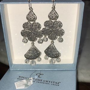 Silver Touchstone Swarovski Earrings